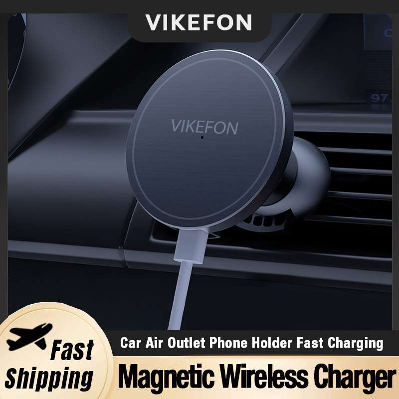 Magnetic Phone Holder For Car Vent - Car Air Outlet Wireless Charger Phone