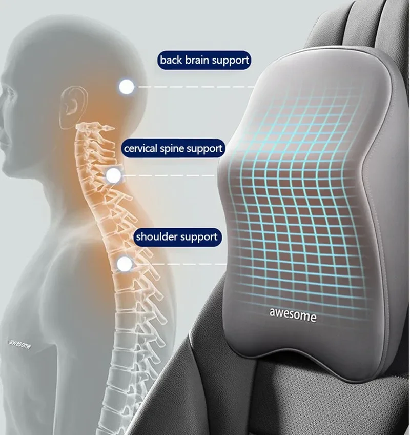 NEW Car Lumbar Back Support He - Memory Foam Car Neck Pillow Lumbar Support recension och pris