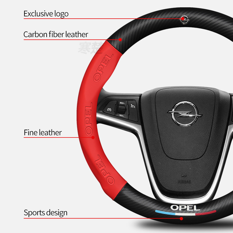 For Opel OPCline ASTRA CORSA I - Car Steering Wheel Cover Anti Slip Breathable recension och pris