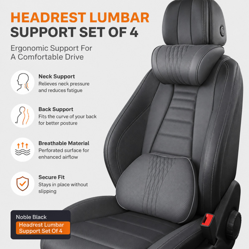 Car Headrest Neck Pillow Memor - Memory Foam Car Neck Pillow Lumbar Support recension och pris